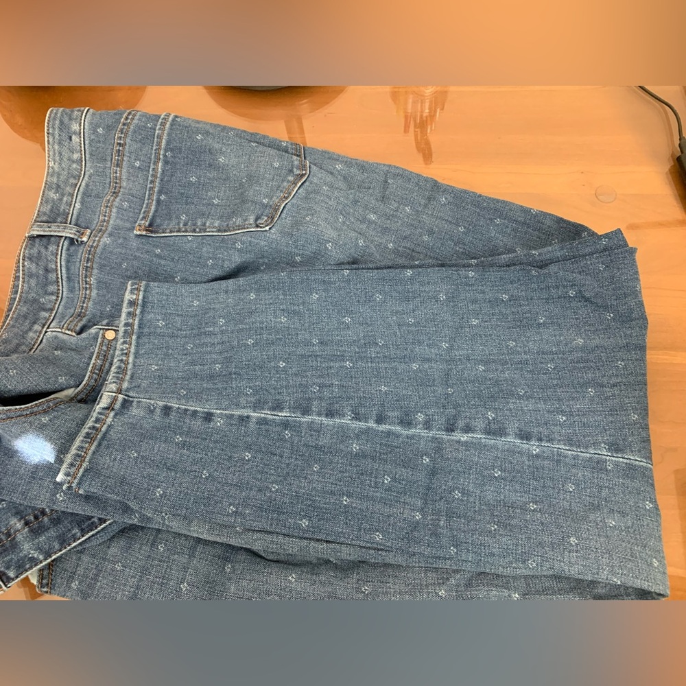 Talbots Light Blue Patterned Jeans - image 4